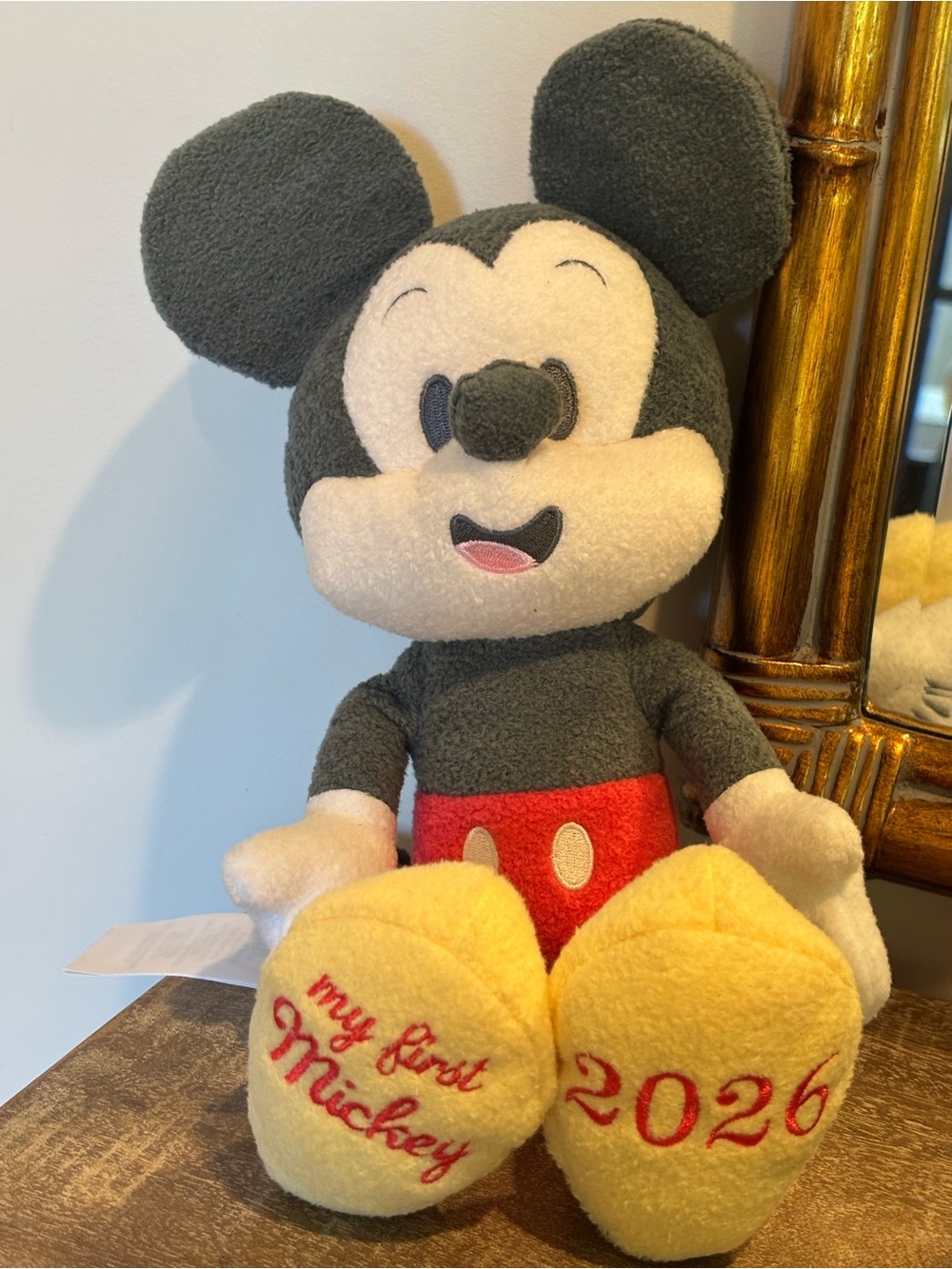 Disney Baby Mickey Plush in Gray, Red, Yellow